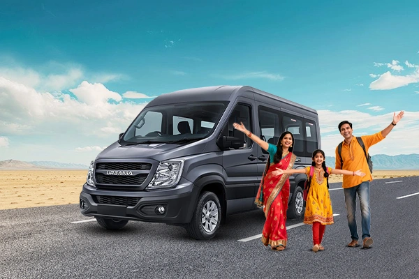 Family road trip in 9 seater Urbania van rental in Delhi NCR