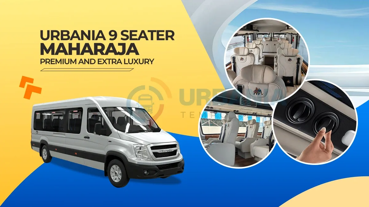 Luxury 9 Seater Urbania Maharaja with premium leather seats and spacious cabin